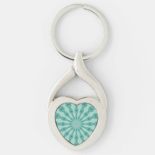 Yukka Green and Hint Of Pink Kaleidoscope Key Ring
