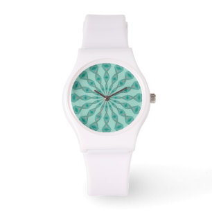 Yukka Green and Hint Of Pink Kaleidoscope Watch