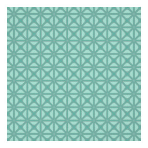 Yukka Green And Hint Of Pink Lattice Tile Pattern Photo Print