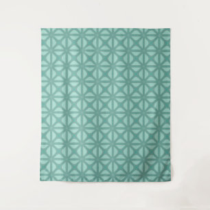 Yukka Green And Hint Of Pink Lattice Tile Pattern Tapestry