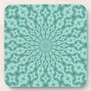 Yukka Green and Pink Hint Kaleidoscope Coaster