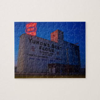 Yukon' Best Flour Mill Neon Sign At Dusk  Jigsaw Puzzle