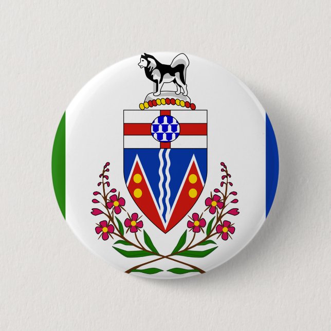 Yukon Flag 6 Cm Round Badge (Front)