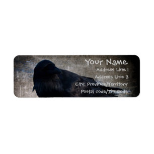 Yukon Raven Grunge Return Address Label