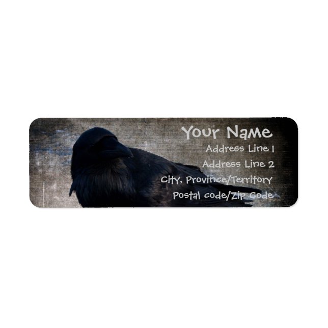 Yukon Raven Grunge Return Address Label (Front)