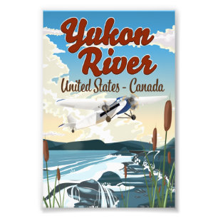 Yukon river USA Canada travel poster
