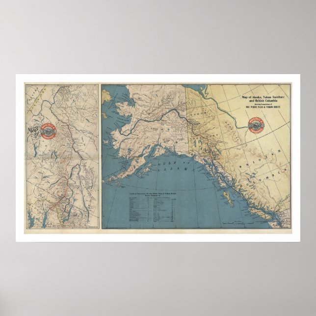Yukon Territory Alaska Map 1904 Poster (Front)