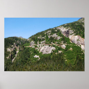 Yukon Train on a Mountainside, Canada Poster