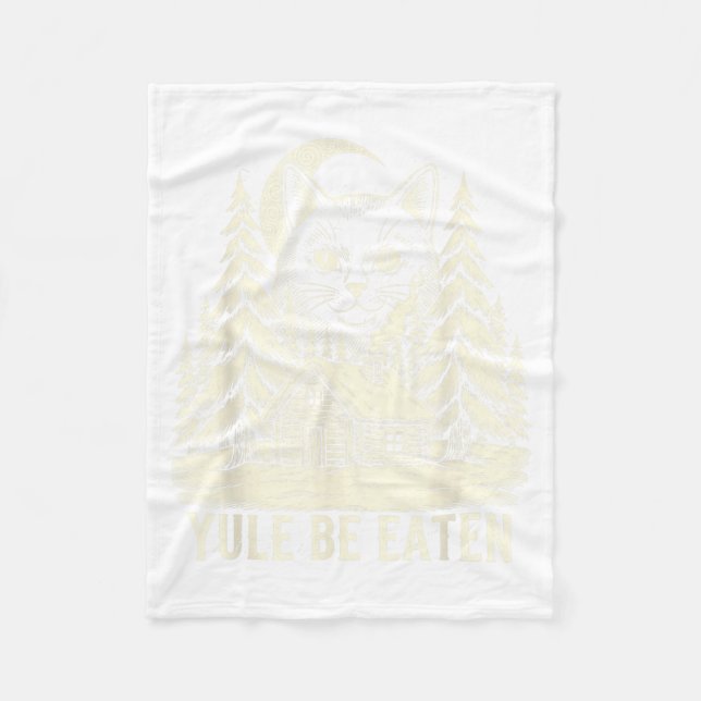 Yule Be Eaten Icelandic Cat Christmas Folklore Jól Fleece Blanket (Front)