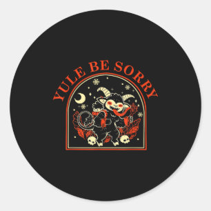 Yule Be Sorry Cute Krampus Dark Christmas Merry Kr Classic Round Sticker
