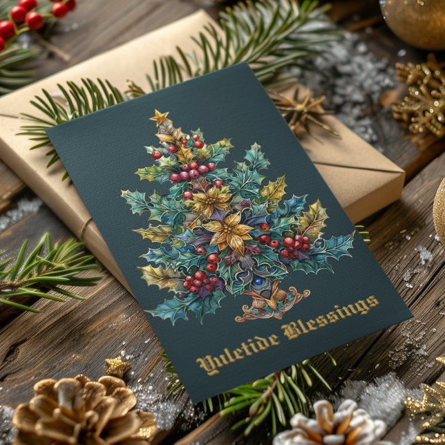Yule Blessings Winter Solstice Holiday Card (Creator Uploaded)