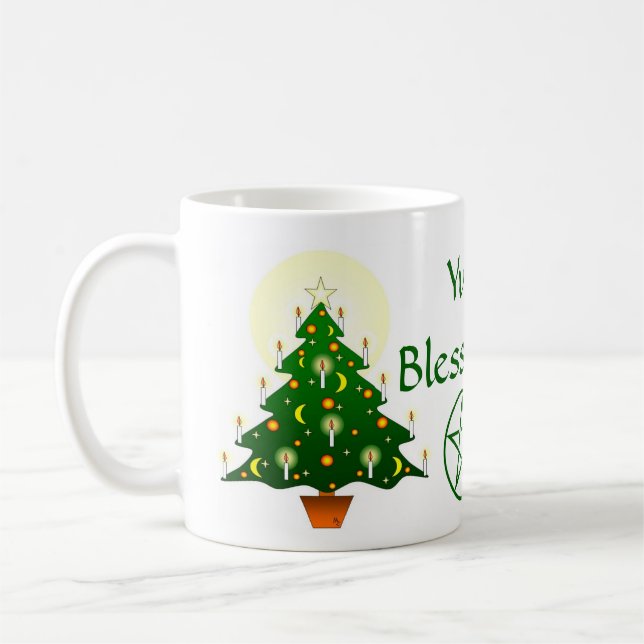 Yule Blessings Yule Tree Pagan Wiccan Cup/Mug Coffee Mug (Left)