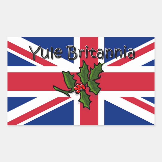 Yule Britannia Rectangular Sticker (Front)