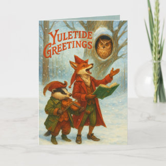 Yule Card Folded Greeting Card