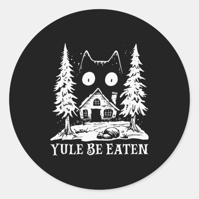 Yule Cat For Men Women Girls Kids  Classic Round Sticker (Front)