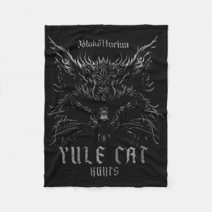Yule Cat - Jolakotturinn - Icelandic Christmas Cat Fleece Blanket