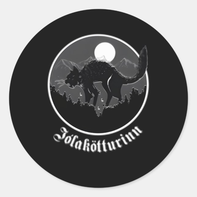 Yule Cat Jolakotturinn Icelandic Folklore Classic Round Sticker (Front)