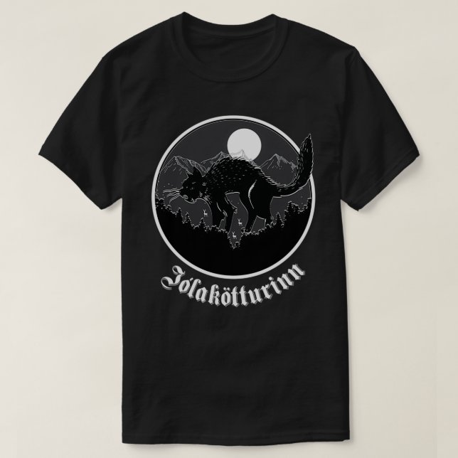 Yule Cat Jolakotturinn Icelandic Folklore  T-Shirt (Design Front)
