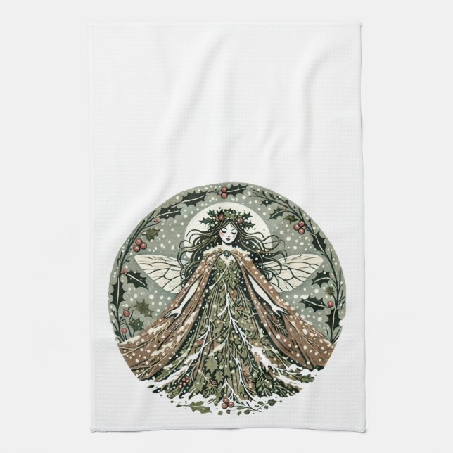 Yule Goddess Winter Solstice                       Tea Towel (Vertical)