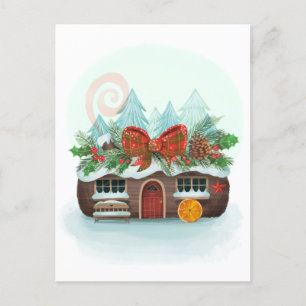 Yule Log House Postcard