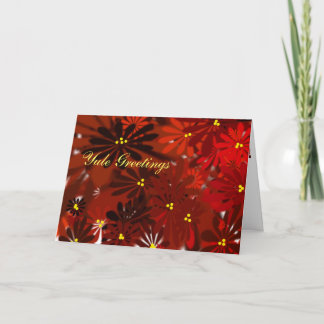 Yule Peace- Poinsettia Holiday Card