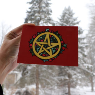 Yule Pentacle Merry Yule Blessings Card