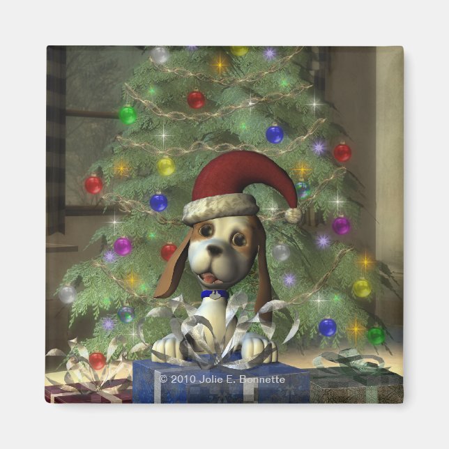 Yule Puppy Magnet (Front)