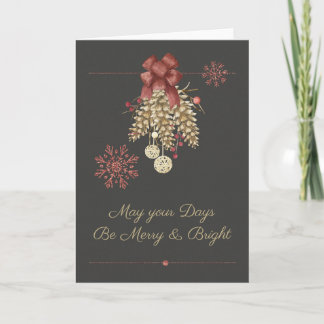 Yule Sabbat Merry & Bright Greeting Card
