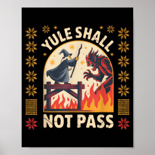 Yule Shall Not P Fantasy Krampus Holiday Pun Funny Poster