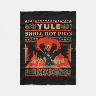 Yule Shall Not P Fantasy Wizard Holiday Pun  Fleece Blanket