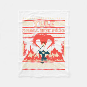 Yule Shall Not P Fantasy Wizard Holiday Pun Funny  Fleece Blanket