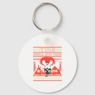 Yule Shall Not P Fantasy Wizard Holiday Pun Funny Key Ring