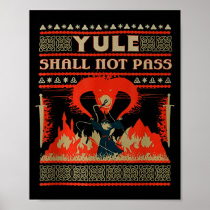Yule Shall Not P Fantasy Wizard Holiday Pun Poster
