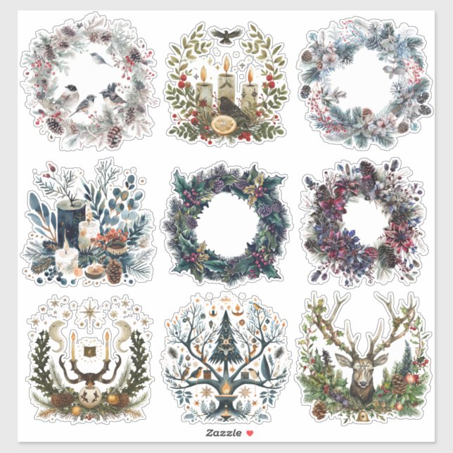 Yule Sticker Set | Gothic, Pagan, Nordic, Solstice (Sheet)