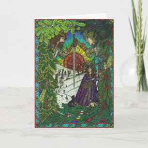 Yule, The Oak King and the Holly King Holiday Card