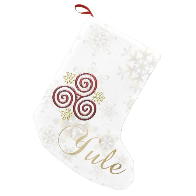 Yule Triple Spiral & Snowflakes - Holiday Stocking (Front (Hanging))