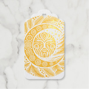 Yule Winter Solstice Greenman Gift Tags