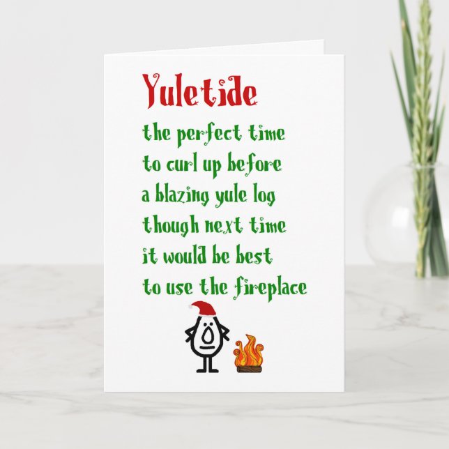 Yuletide A Funny Merry Christmas Poem Holiday Card (Front)