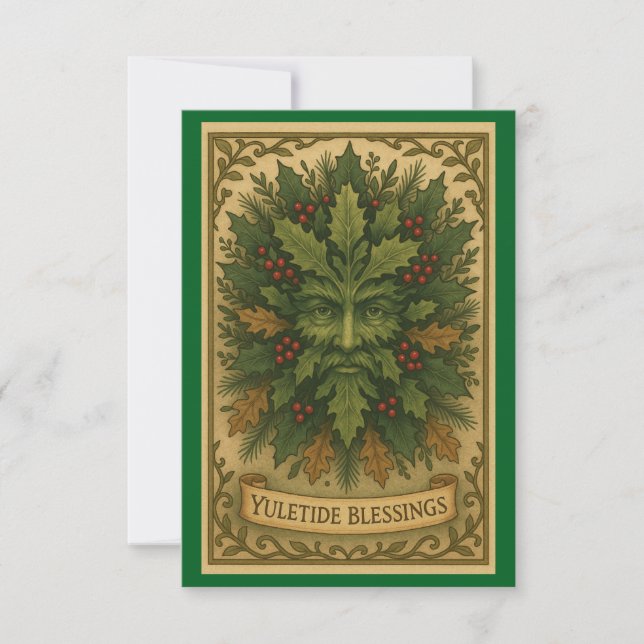 Yuletide Blessings Thank You Card (Front)