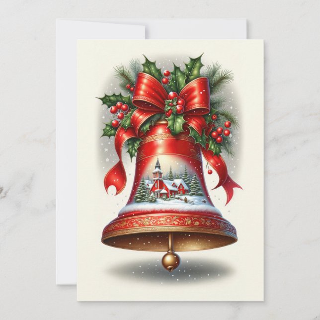 Yuletide Carol Bell Holiday Card (Front)