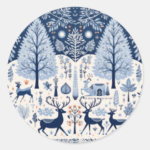 Yuletide Decor Classic Round Sticker