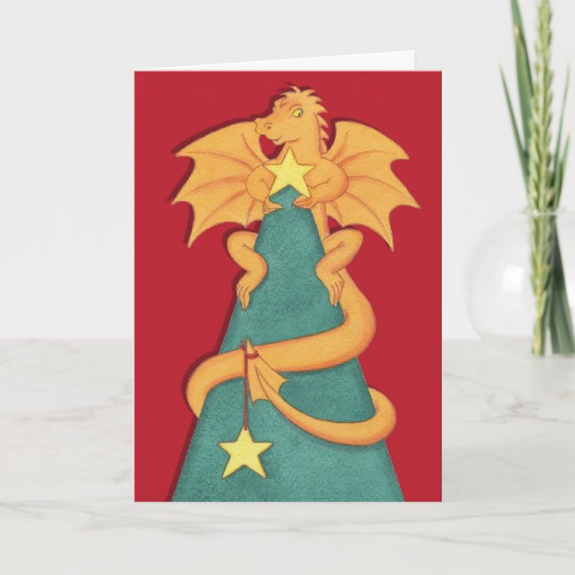 Yuletide Dragon Holiday Card (Front)
