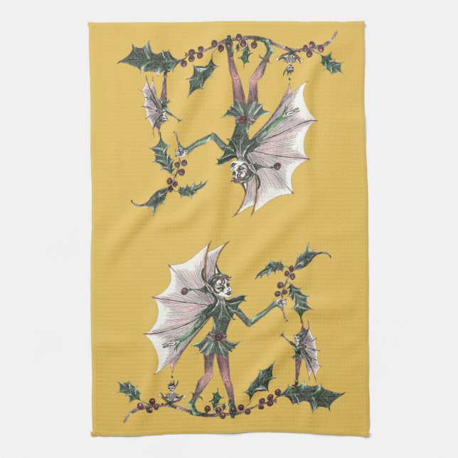 Yuletide Fairy Kitchen Towel (Vertical)