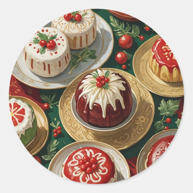 Yuletide Feast Classic Round Sticker (Front)