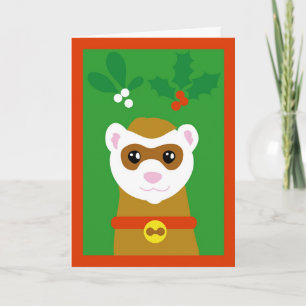 Yuletide ferret holiday card