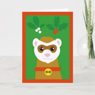 Yuletide ferret holiday card