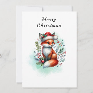 Yuletide Fox Christmas Greetings Holiday Card