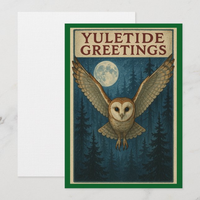 Yuletide Greetings Christmas Invitation Card (Front/Back)