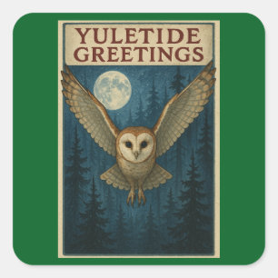 Yuletide Greetings Christmas Square Stickers