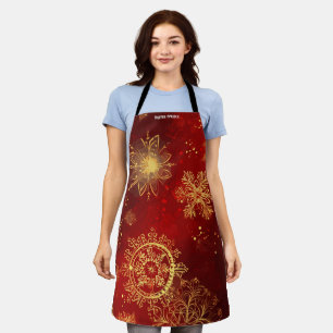 Yuletide Opulence: Golden Threads of Christmas Apron